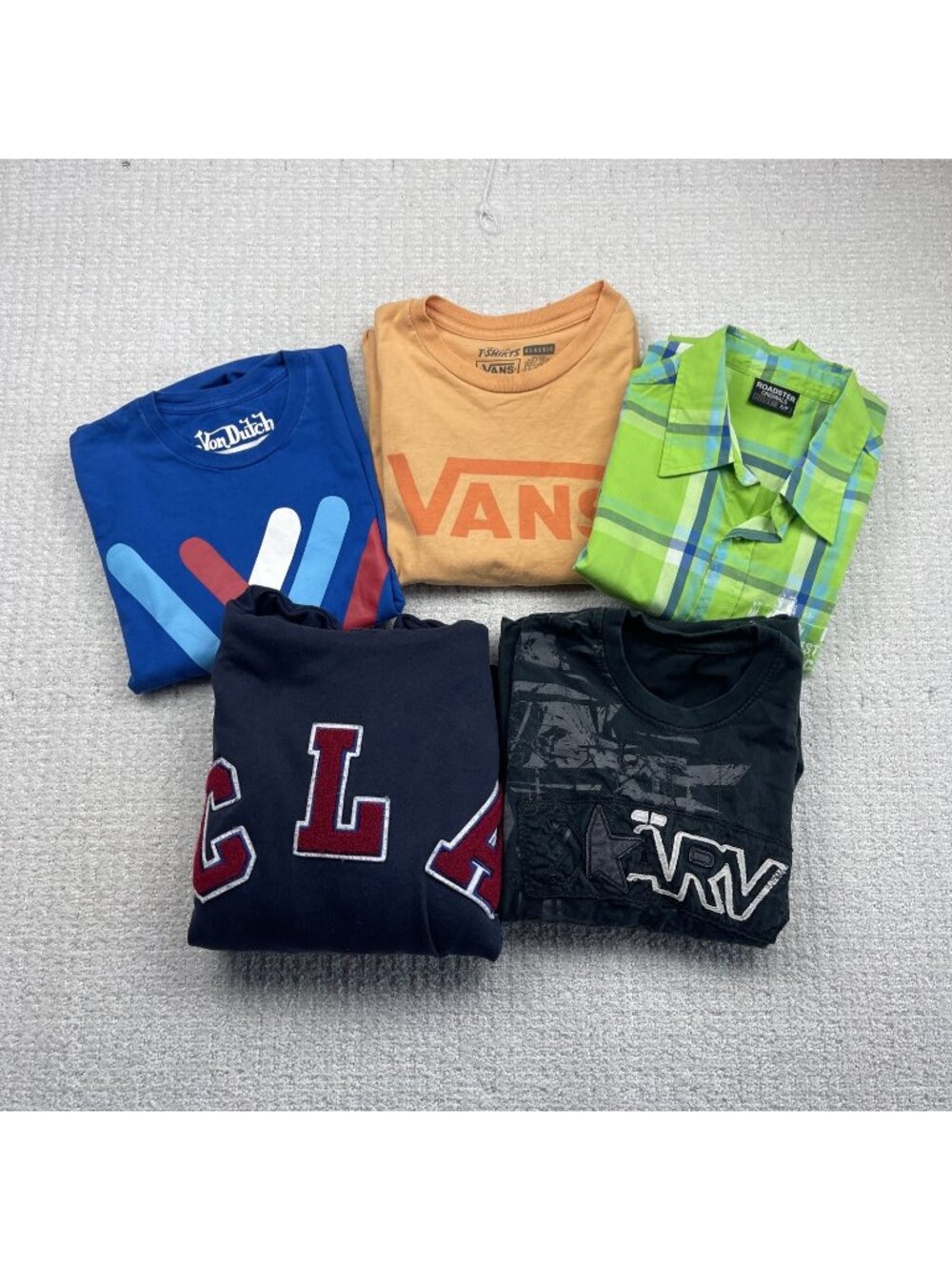 Bundle Lot x 5 Y2K Clothing Shirt Men Sz S Vans, Von Dutch, Grunge Goth Cyber